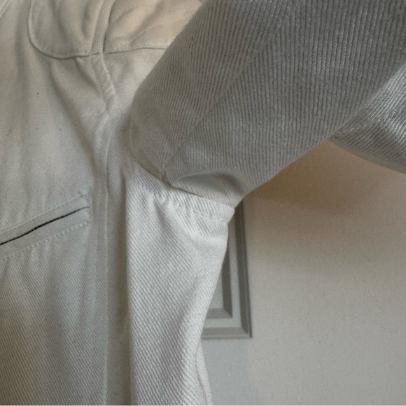 Lauren Ralph Lauren 100% Cotton White Moto Cafe Racer Jacket - Size M - Picture 7 of 10